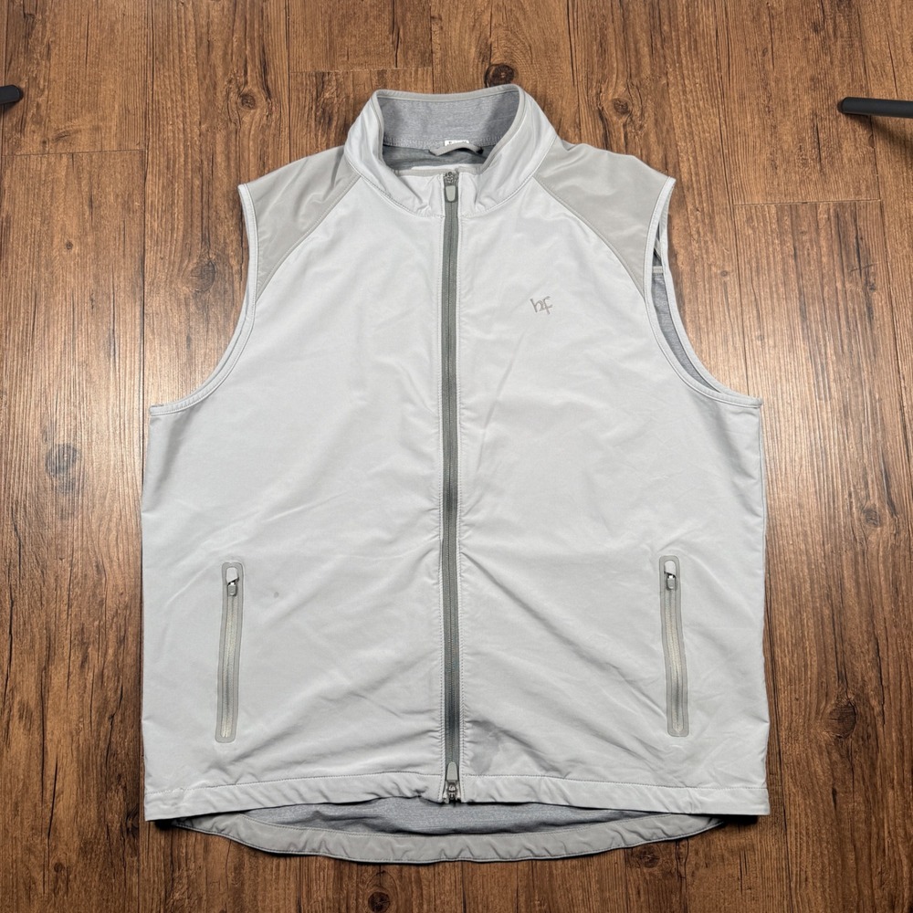 Peter Millar Crown Sport Vest Mens XL Gray Full Zip Golf Performance Stretch